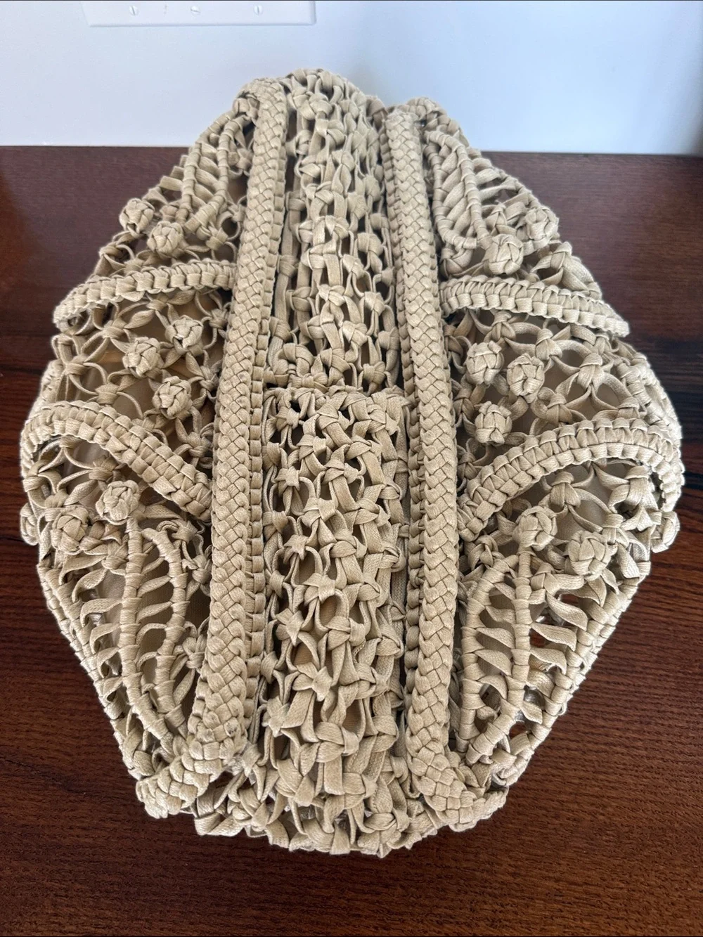 Woven Crochet Tote Bag in Cream - Stylish Women’s Shoulder Bag